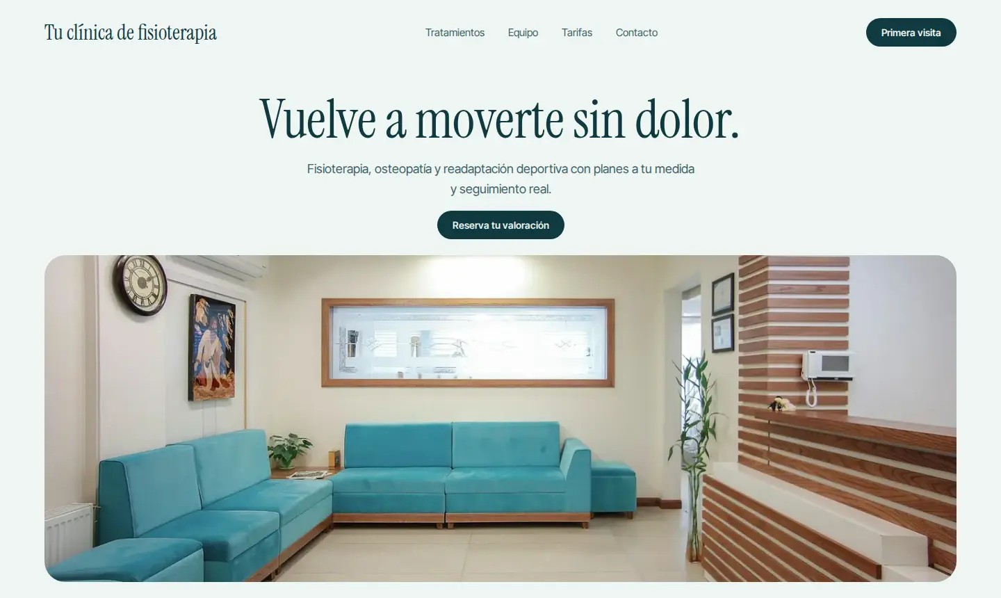 Ejemplo de web para una clínica de fisioterapia